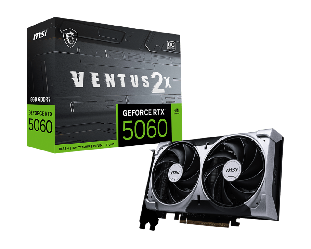 MSI GeForce RTX 5060 8G VENTUS 2X OC - Black MSI GeForce RTX 5060 8G VENTUS 2X OC - Black